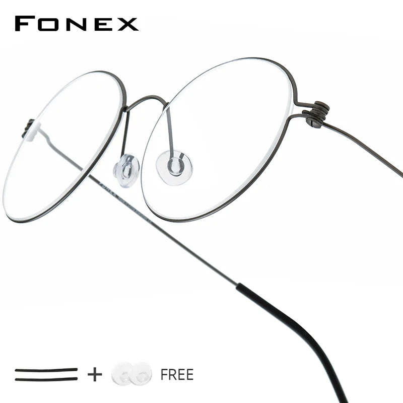 FONEX B Titanium Glasses Frame Women Brand Design Eyeglasses Men Korean Denmark Ultralight-Weight Morten Screwless Eyewear 7510 BAZAARHUBO