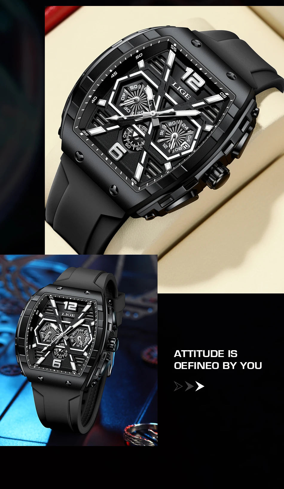 LIGE Top Brand Classic Men's Watches Roman Scale Dial Luxury Wrist Watch for Man Original Quartz Waterproof Luminous Male reloj