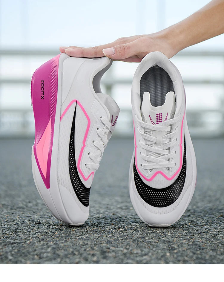 Brand Men's Carbon Plate Running Shoes Soft Cushion Shock Absorbing Sports Shoes Unisex Sneakers Light Anti-Slip Training Shoes