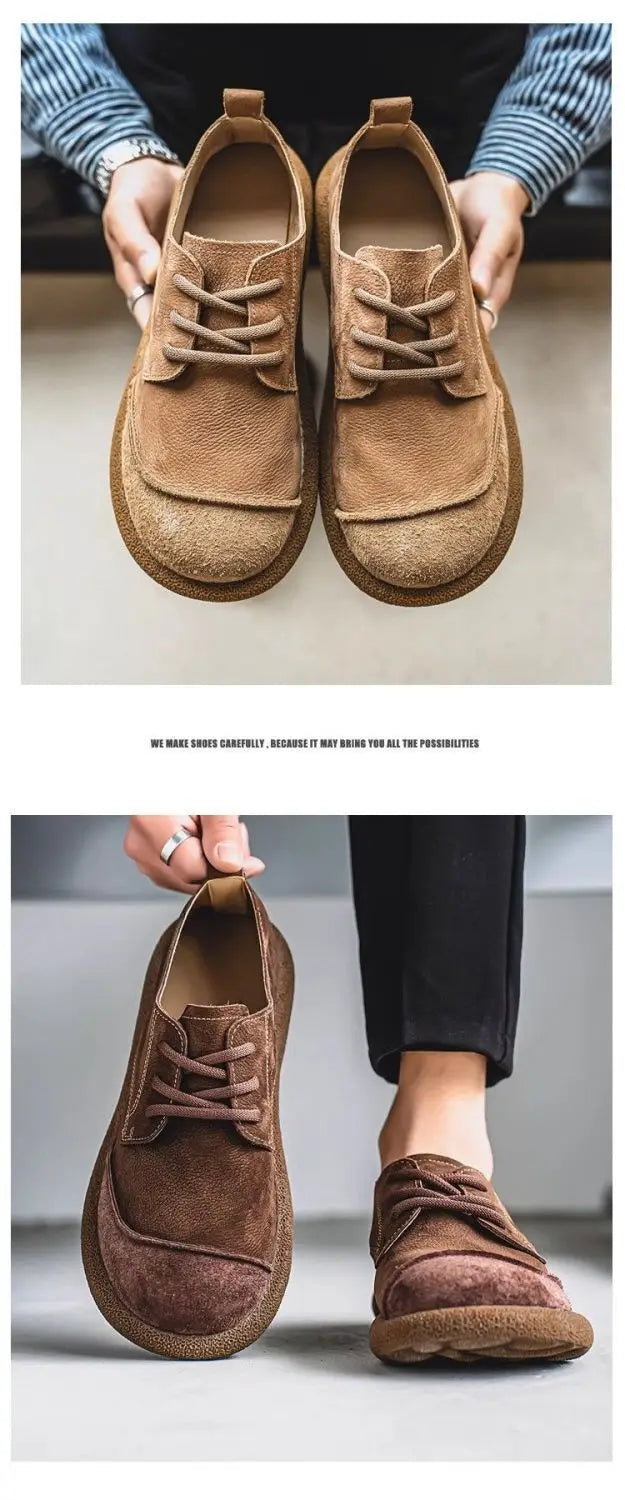 2025 men's shoes autumn new casual shoes wide toe retro low top lace up trend versatile men's shoes