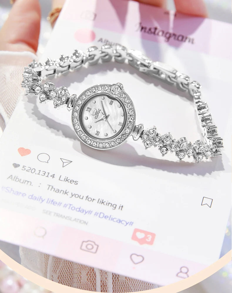 OPK 6054 Full Diamond Woman Watches Original Quartz Wrist Watches for Women Fashion Elegant Waterproof Ladies Watch Girls Gifts