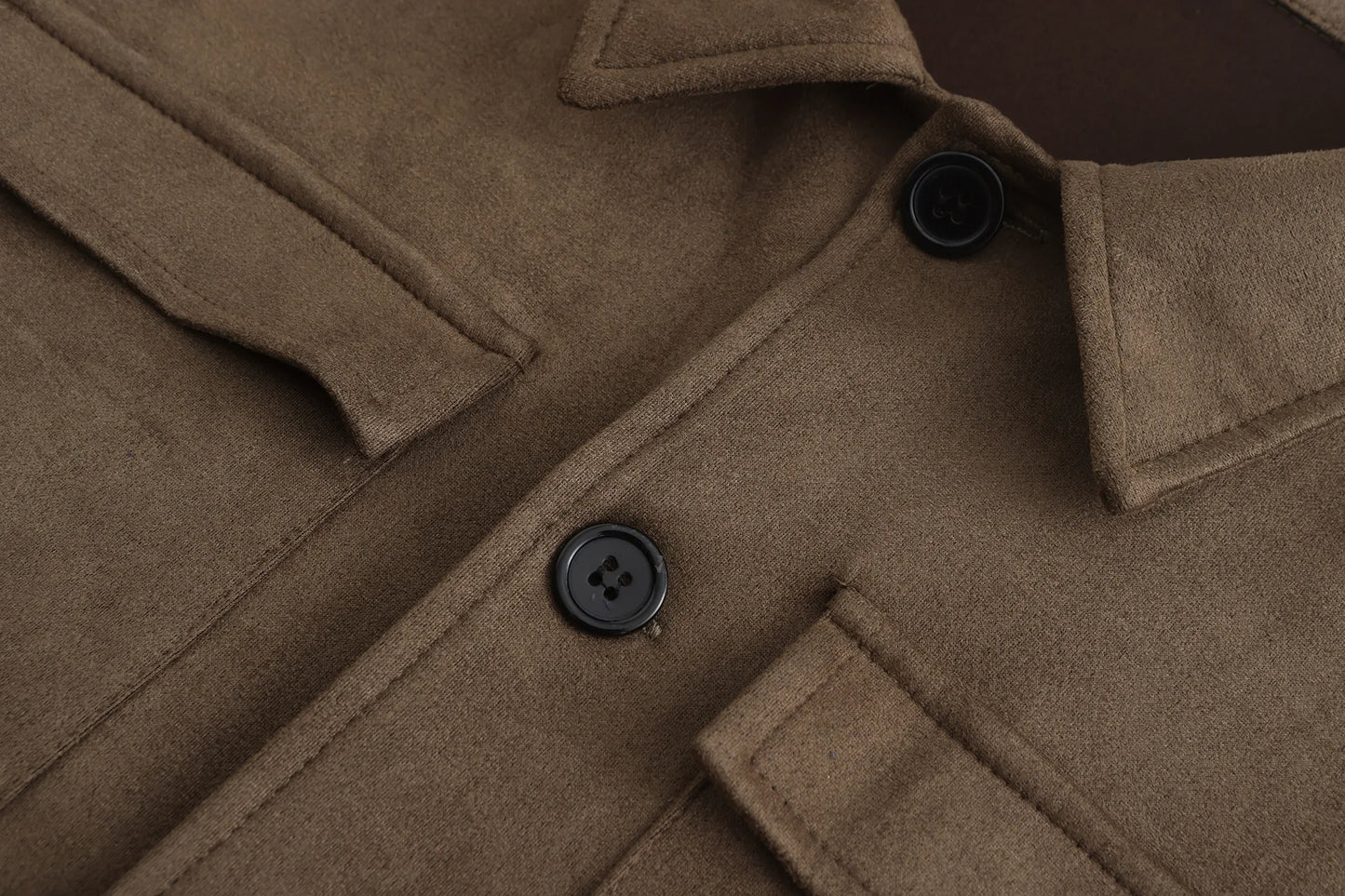 Cowhide Suede Jacket For Men Autumn Winter Turndown Collar Multi-pocket Windbreaker American Vintage Casual Coat Streetwear