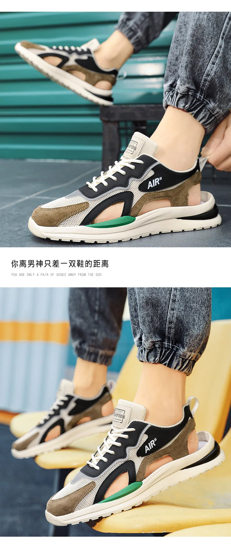 Men Sports Sandals Breathable Mesh Beach Shoe Outdoor Non-slip Sneakers Fashion Casual Shoes Luxury Sandals Zapatillas De Hombre