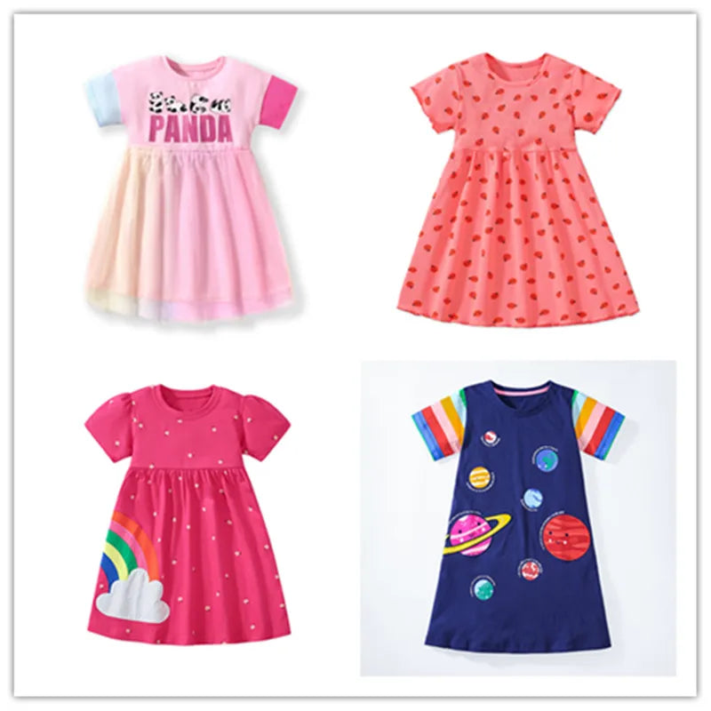 Little maven Baby Girls Casual Clothes Little  Girls 2026 New Summer Dress Kids Elegant Party Dress Children's Clothing