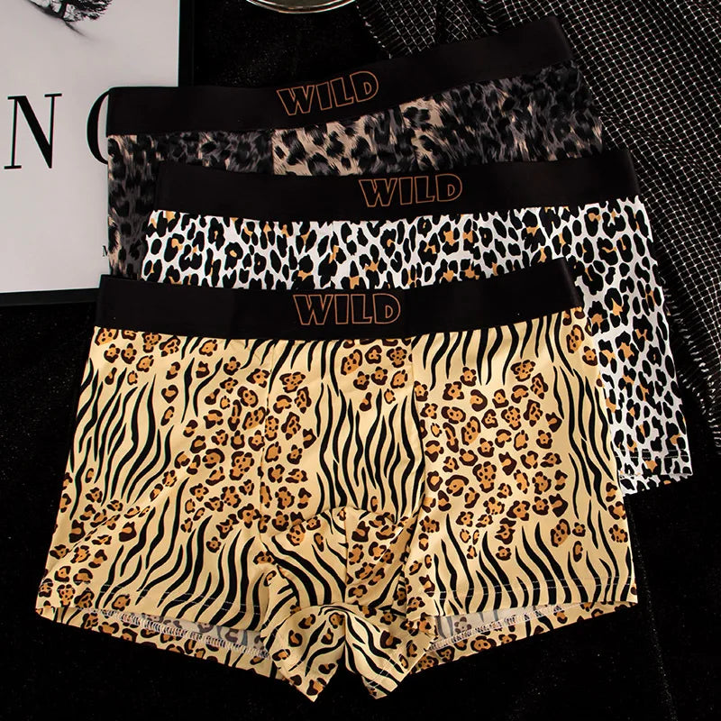 EXILIENS New Leopard 1pcs/3pcs Boxer Men Underwear Hot Underpant Mens Boxers Masculinas BoxerShorts Man Panties Size L-3XL KX735