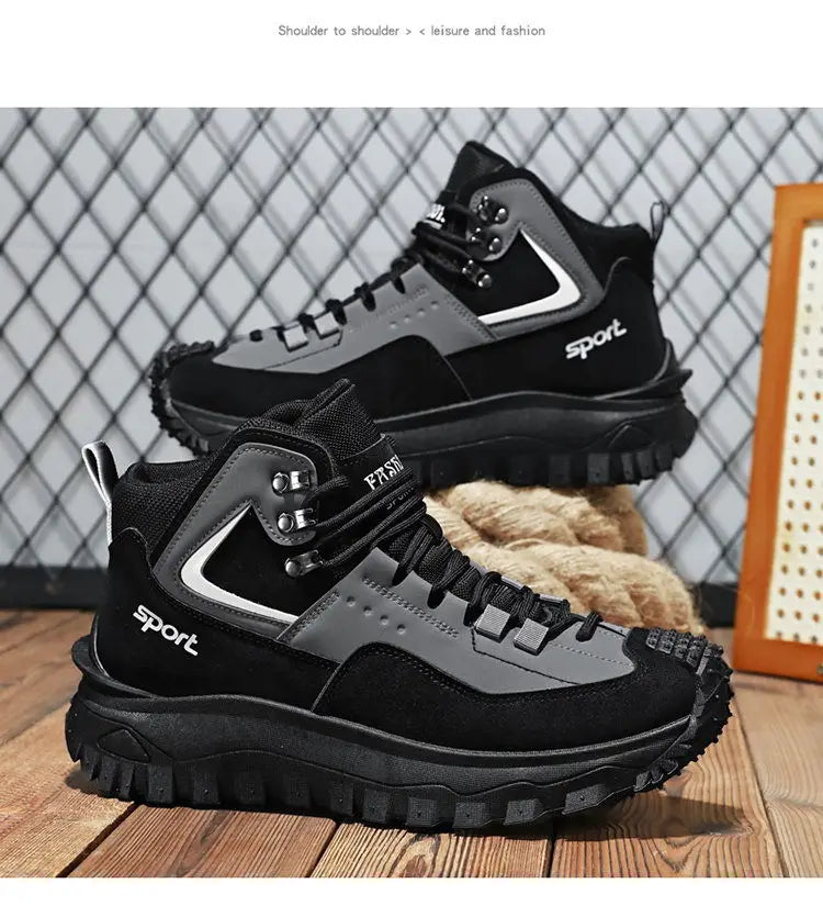 Men's Large Size Versatile Mountain Climbing Anti-slip Wear-resistant Outdoor Casual Trendy Spring Lightweight Dad Shoes