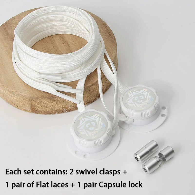 No-Tie Automatic Shoelaces New Swivel Buckle Laces Without Ties Casual Shoes Sneakers Shoe Accessories for Adults and Kids