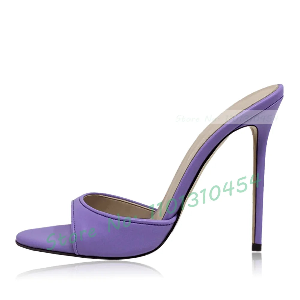 Snake Print Round Open Toe Slippers Women Casual Solid Outdoor Stiletto High Heels Shoes Female Customize Elegant Dress Slides