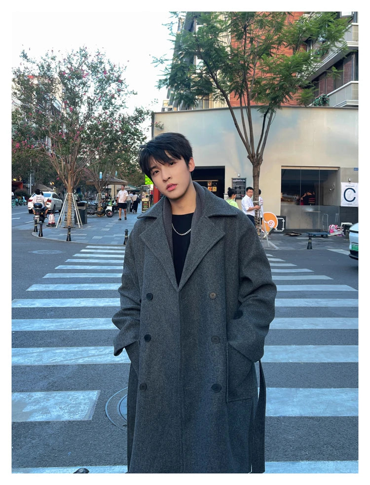 Long Coats Men chamarras para hombre Woolen Jackets winter coat men Trench Male Vintage Loose Heavy Jackets Men Leisure Overcoat