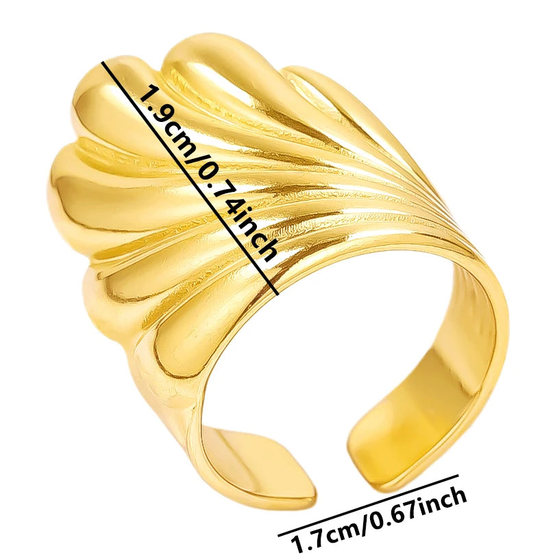 Fashion 5pcs/lot Marine Jewelry Sea Animals Conch Starfish Shell Rings Stainless Steel Rings Jellyfish Scallop Oceans Women Gift