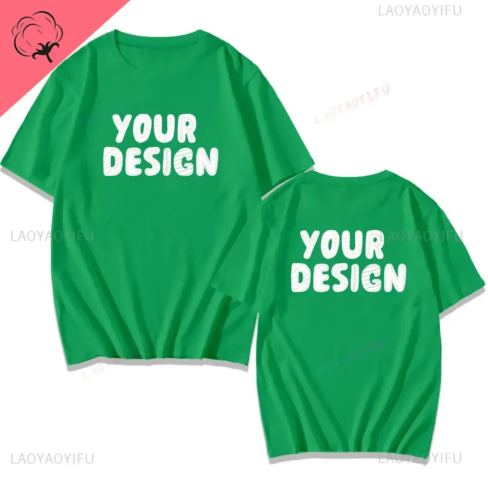 2025 Customized Printed Cotton Black White T Shirt Harajuku Men Women Tee DIY Your Like Photo  Tshirt Fashion Custom Tops