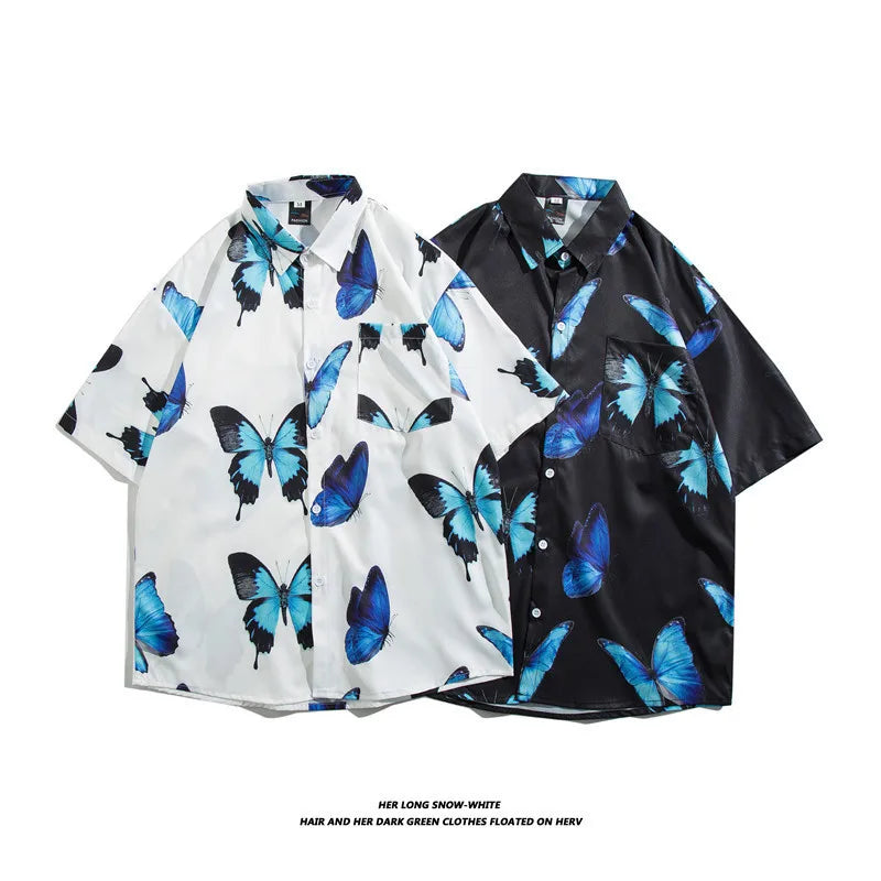 Men's Hawaiian Polyester Summer Short Sleeve Shirt Tropical Leaf 3D Pattern Printing Beach Male Shirts Casual Blouse For Men