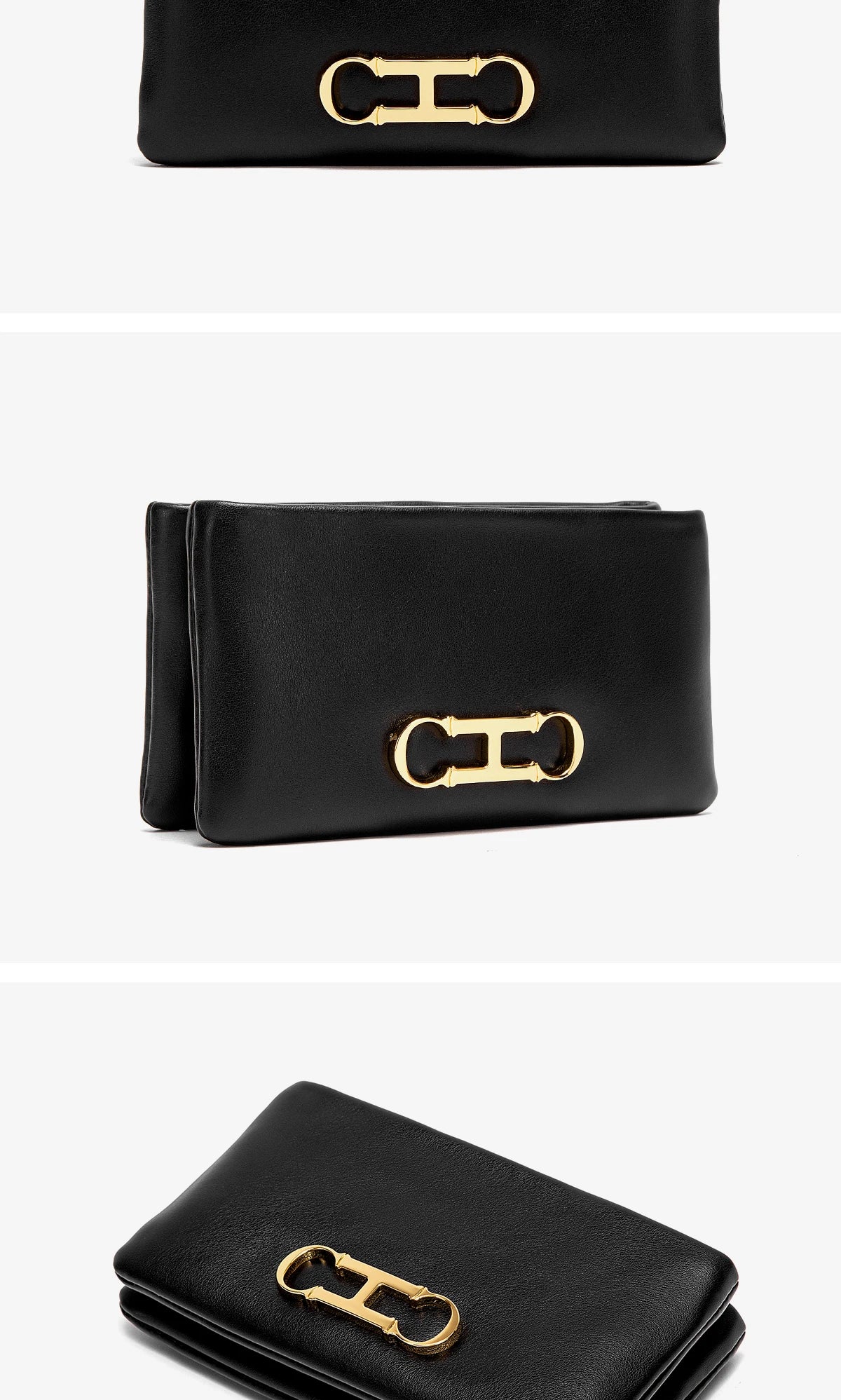 Retro and Versatile Solid-color Fashion New Women's Rectangular Clutch Minimalist Classic Letter-style Cardholder