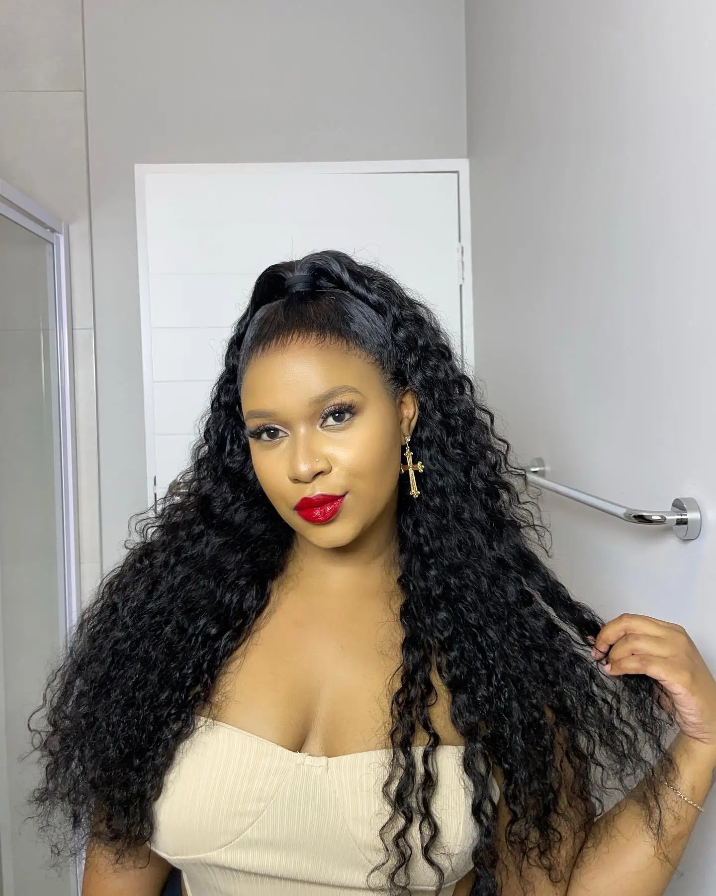 300% High Density Burmese Curly Lace Front Human Hair Wigs HD Transparent 13x6 13x4 Deep Wave Lace Frontal Wig Real Virgin Hair 40 46 Inch Water Wave Human Hair Wigs For Women Preplucked Hairline