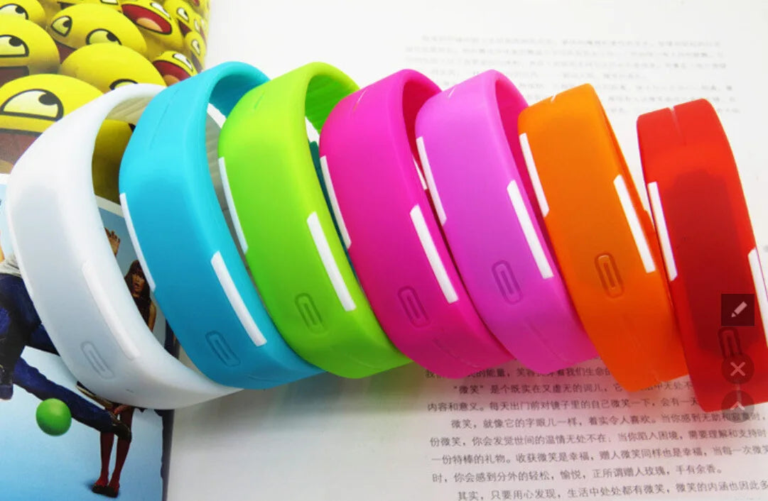 New Digital LED Watches Candy Color Silicone Rubber Touch Screen Digital Watches Women Men Children Bracelet Sports Wrist Watch