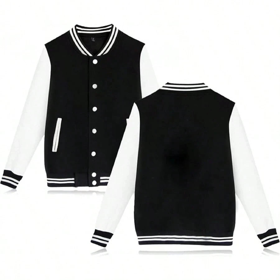Men's college style jacket casual spring and autumn fashion button style baseball jacket versatile coat