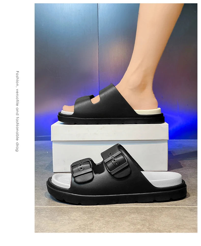 Men's Slippers Indoor Outdoor Sandals Beach Comfortable Soft Thick Slides Design Men Casual Shoes Flip-flops Mens Home Slippers