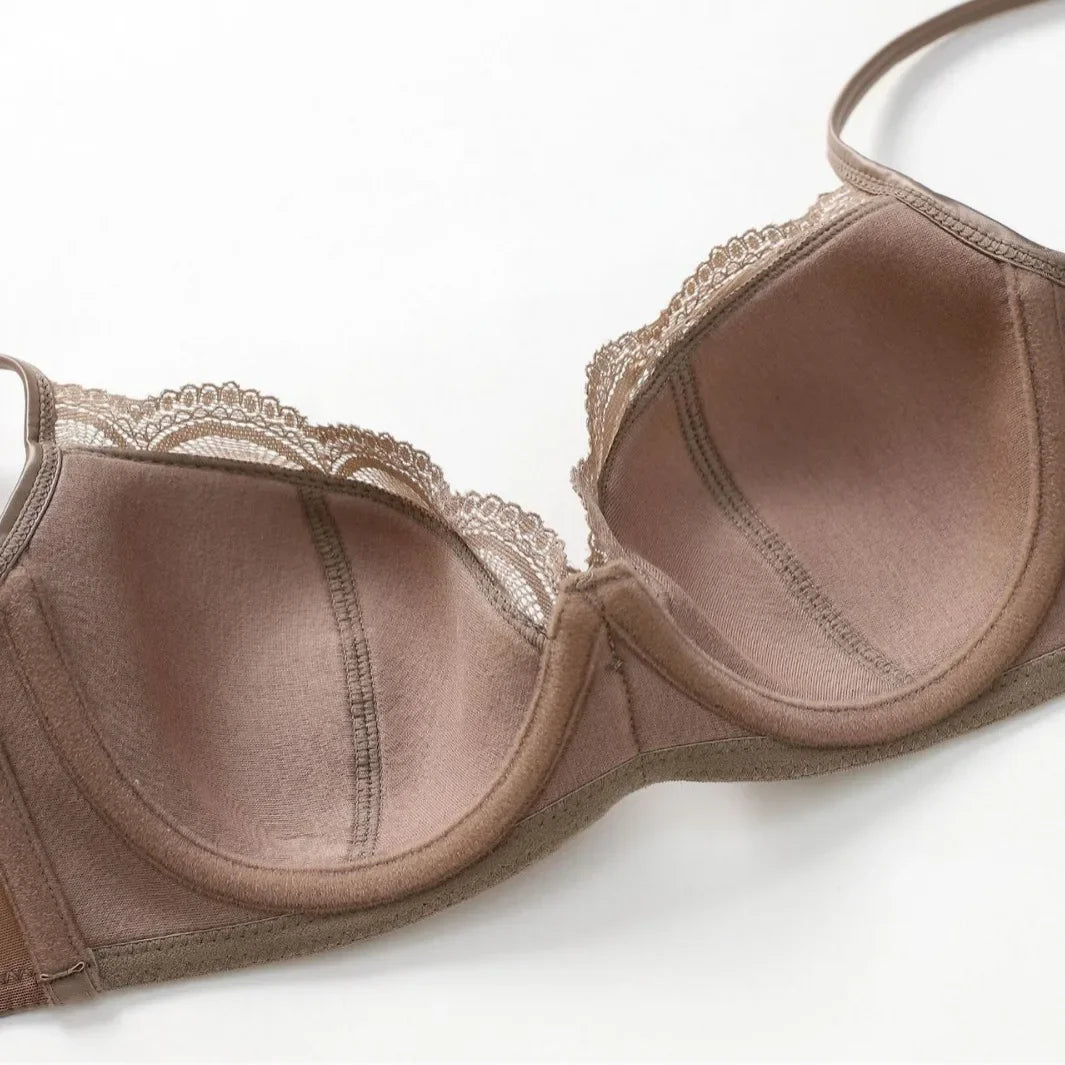 French Women's Lace Seamless Underwear Women's Thin Summer Sexy Lace Satin Anti-sagging Push-up Bra Set Underwear Women Set