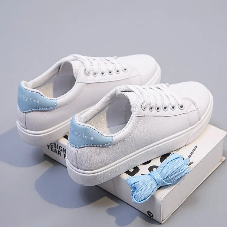 Women's Vulcanize Shoes PU Leather White Shoes New Fashion Platform Shoes Solid Color Casual Shoe Classic Women Sneakers Zapatos