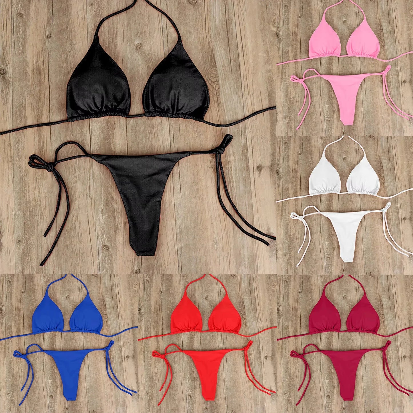 Sexy Bikinis Set Summer Brazilian Swimsuit Women Bra Thong Two Pieces Swimwear Beachwear Bathing Suit Beachwear Swimsuit Women
