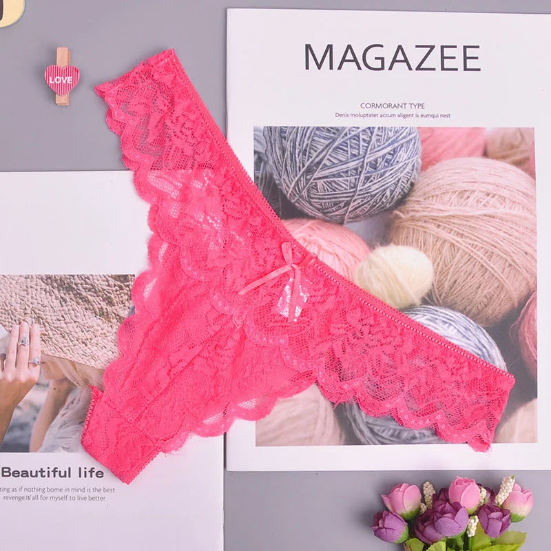 8color Gift full beautiful lace Women's Sexy lingerie Thongs G-string Underwear Panties Briefs Ladies T-back  1pcs/Lot 169
