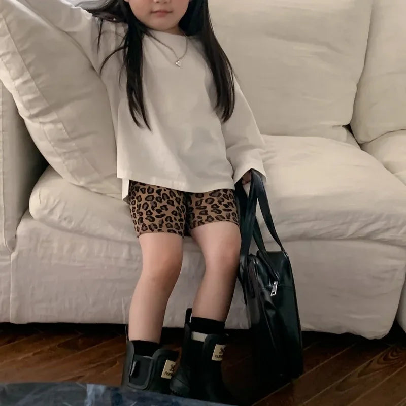 Kids Shorts Leopard Print Leggings Yoga Stretch Pants Kids Clothes for Girls Boys  Shorts for Girls