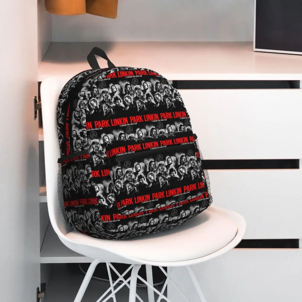 L-Linkin-S P-Park-S Band Student Backpack School Bag Hiking Travel Daypack for Boys Girls Fashion Bookbag Shoulder Bags