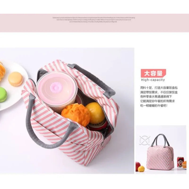 Portable Lunch Bags Thermal Insulation Lunch Box Storage Bag Children's School Lunch Box Bag Picnic Storage Large Capacity