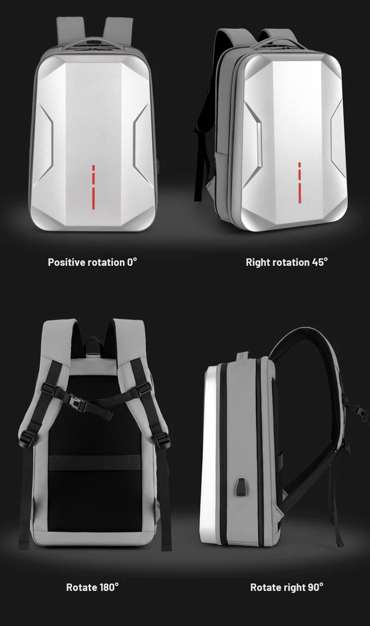 Men's 17.3 Inch Laptop Business Backpack Waterproof Hard Shell Backpack E-sport Gaming Backpack Double Opening 35L Travel Bags
