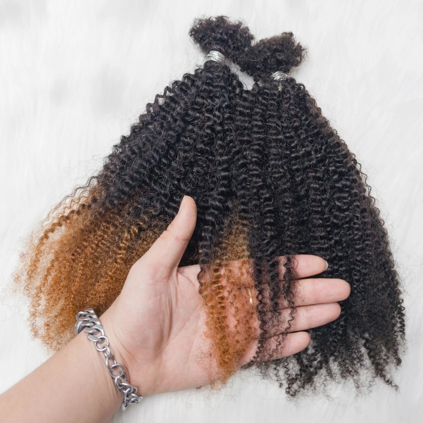 4C Kinky Twist Crochet Braiding Hair 100% Human Hair Bundles Curly Human Hair QVR Afro Kinky Bulk Hair for Dreadlocks Extensions