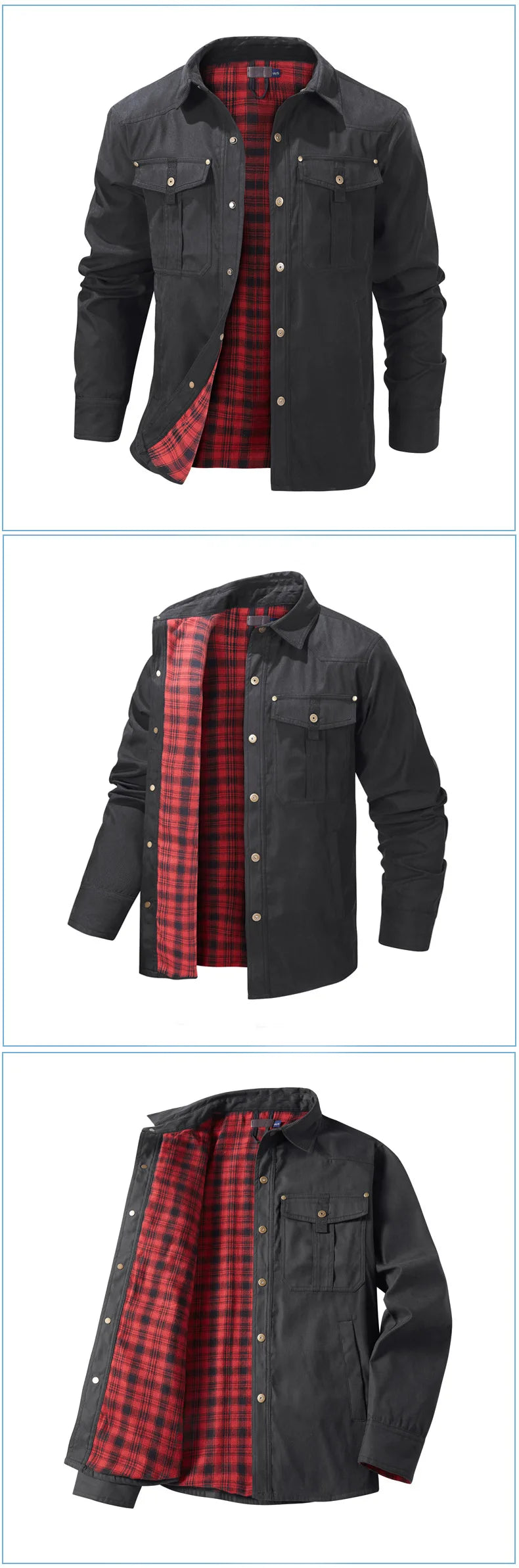 New Men's Retro Jacket Plaid Jacket Men's Western Style Lapel Jacket Men's Luxury Jacket Men's Winter Windproof Warm Jacket