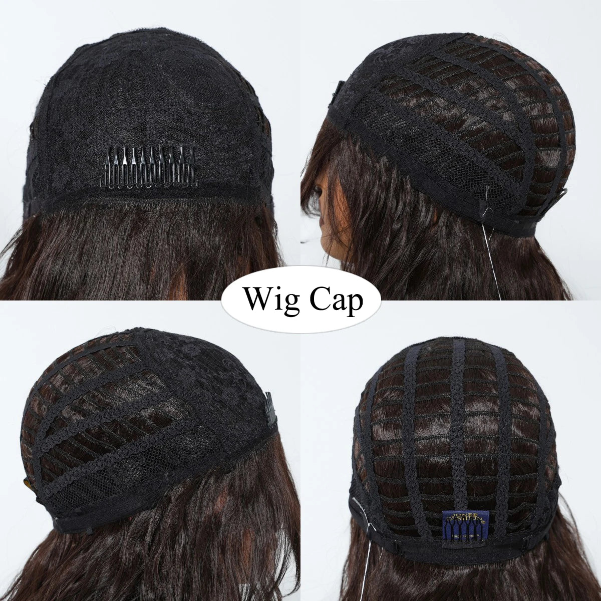 EASIHAIR Dark Brown Long Curly Synthetic Wig with Bangs Brown Women's Wigs for Cosplay Daily Use Heat Resistant Natural Hair