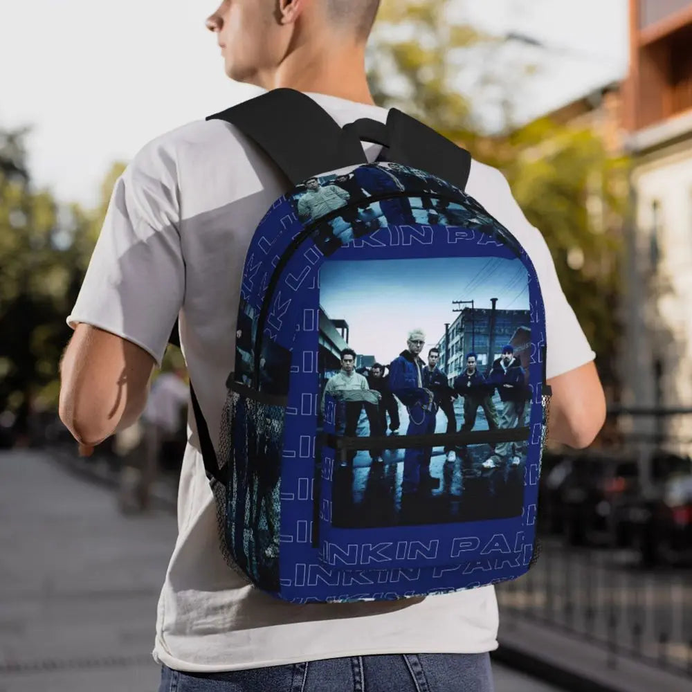 L-Linkin-S P-Park-S Band Student Backpack School Bag Hiking Travel Daypack for Boys Girls Fashion Bookbag Shoulder Bags