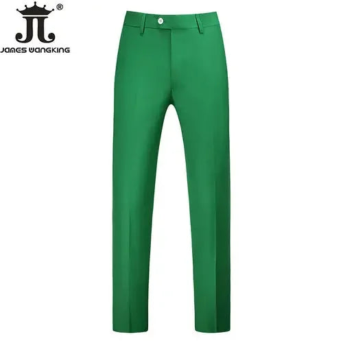 British Style Solid High Waist Trousers Men Formal Trousers High Quality Slim Fit Business Casual Suit Pants Groom Wedding Dress
