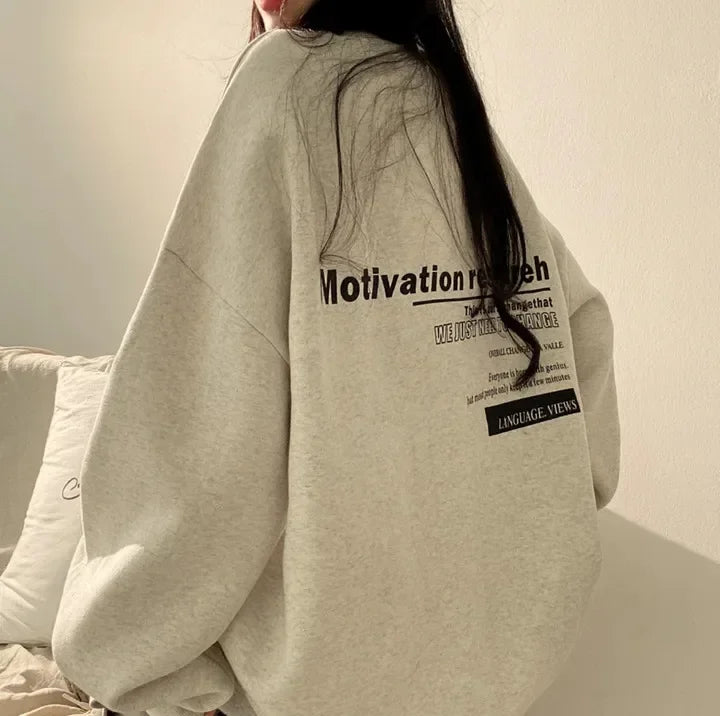 Women Sweatshirts Oversized Spring Hoodie Long Sleeve Casual Letter Print Loose Pullovers Harajuku Sweatshirt Female