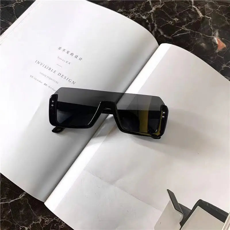 Vintage Sunglasses Women Men Half Frame Square Sun Glasses Female Retro Sunglasses ﻿for Male Eyewear Eye Glasses Sunglasses BAZAARHUBO