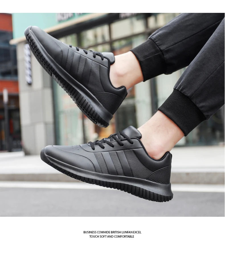 Chef shoes four season soft-sole anti-slip oil-proof waterproof portable kitchen work shoes fashion plus size casual men's shoes