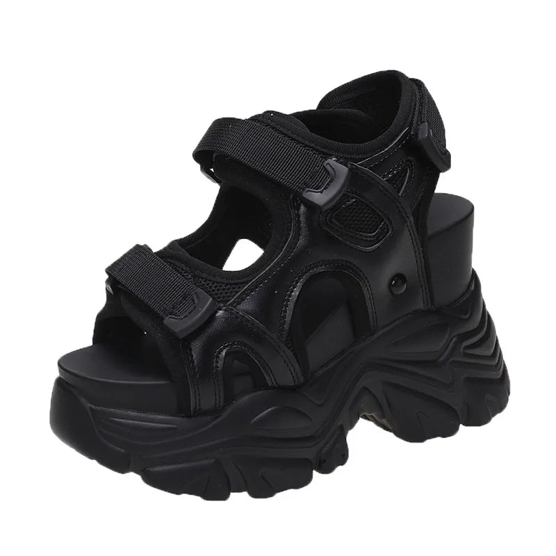 Comemore 2022 Platform Gladiator Sandals Lace Up White Sandals Women High Heels Wedges Casual Sports Shoes Woman Spring Summer