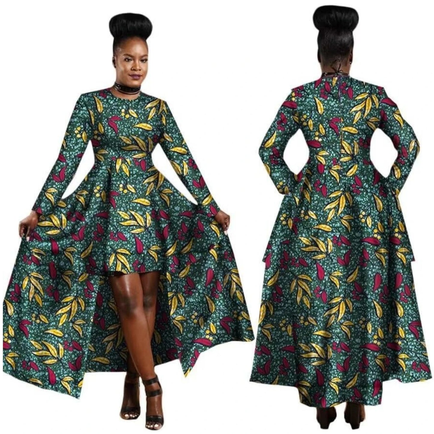 African Dresses for Women Dashiki Kente Style Print Dress Cotton Wax Print Sexy Maxi Long Dress for Ladies Africa Clothes WY1268