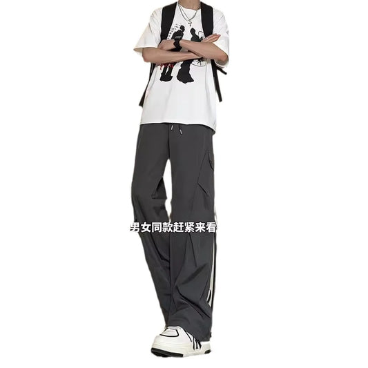 American Style Workwear Men's Summer Lightweight Tall Quick-Dry Trousers with Pleats for Hiking and Paratrooper