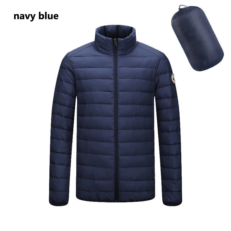 Spring Autumn Men Women Long sleeves Embroidery logo Zipper Front Going Out Light Thin Hooded Down Jacket Warm And Windproof