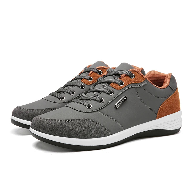 Leather Men Shoes Sneaker Trend Sports Running Breathable Men‘s Sneakers Non-slip Footwear Shoe for Male Walking Autumn