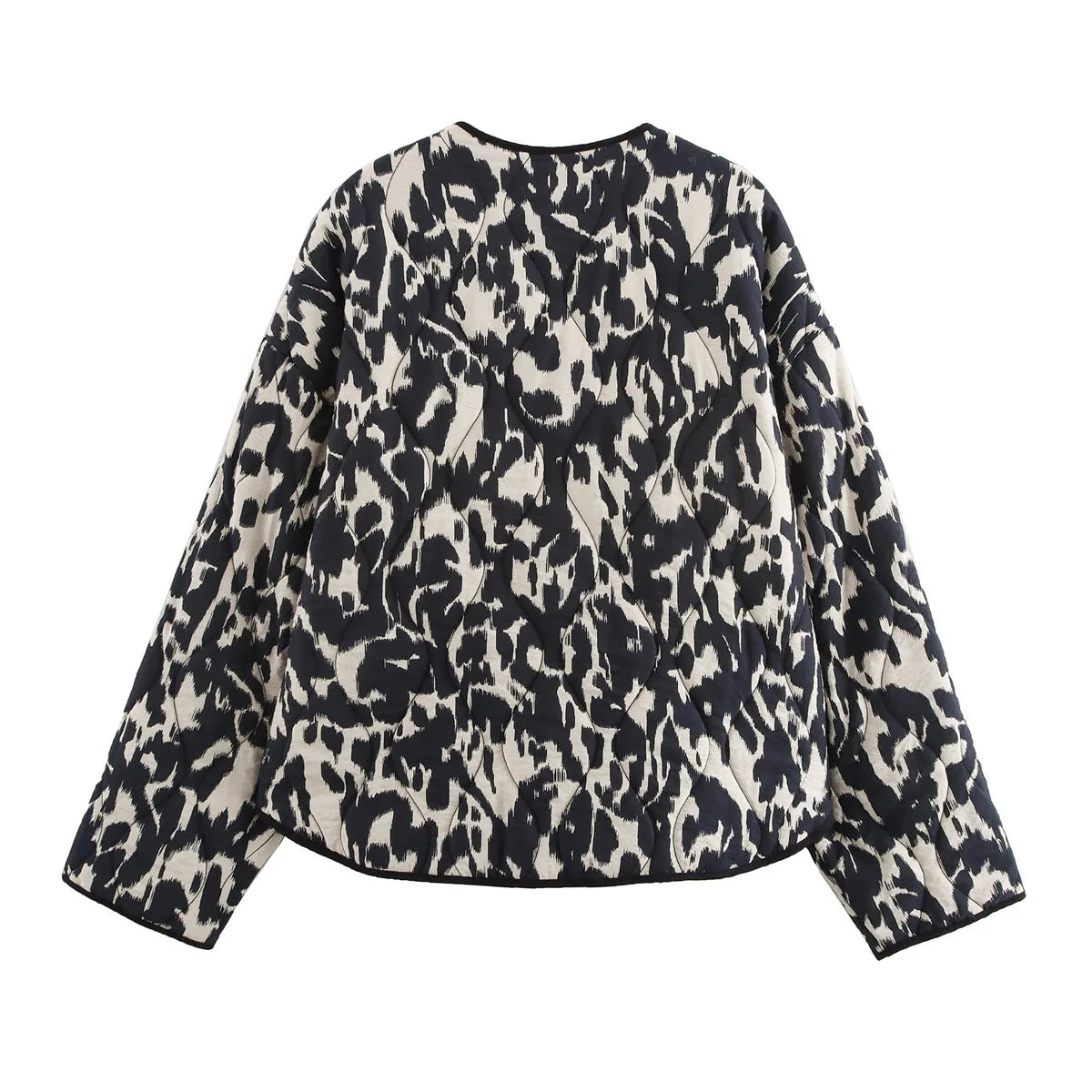 European and American style women's clothing 2025 fashion autumn and winter new item loose animal pattern printed cotton jacket