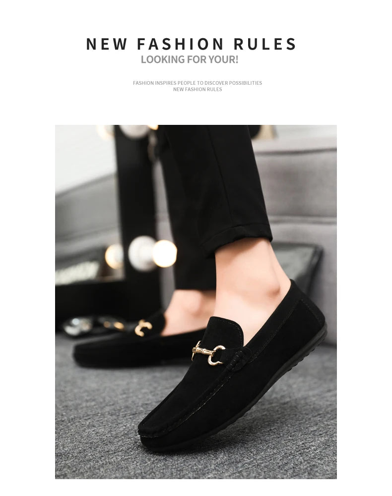 Luxury Brand Fashion Suede Men Casual Shoes Comfort Breathable Slip-on Mens Driving Shoes Men Loafers Mens Lazy Shoes Moccasins