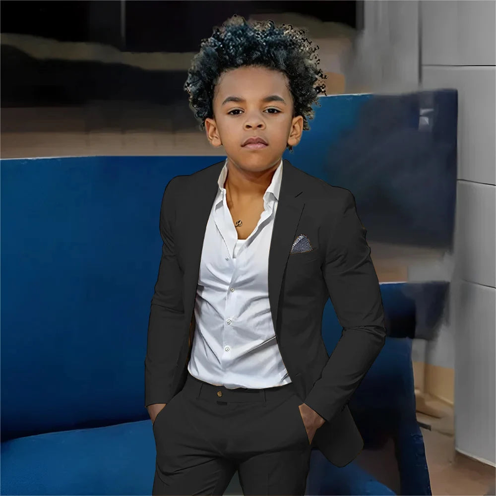Casual Beige Boys Suit 2 Piece Set Fashion Design Wedding Tuxedos for Kids Custom Clothes 2-16 Years Old Outfit