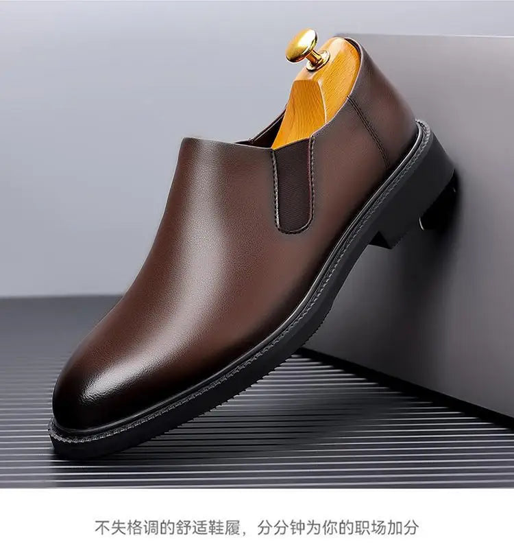 Men's Classic Leather Oxford Shoes Business Casual Dress Shoes Soft Sole Comfortable Slip-On Loafers Driving Office Shoes for Me