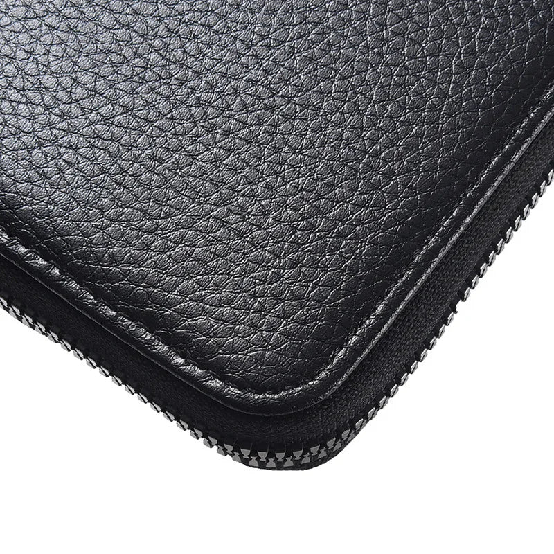 New Color Men`s Long Wallet For Men Rfid Blocking Clutch Organizer Zipper Leather Business Id Credit Card Holder Purse 2024 New