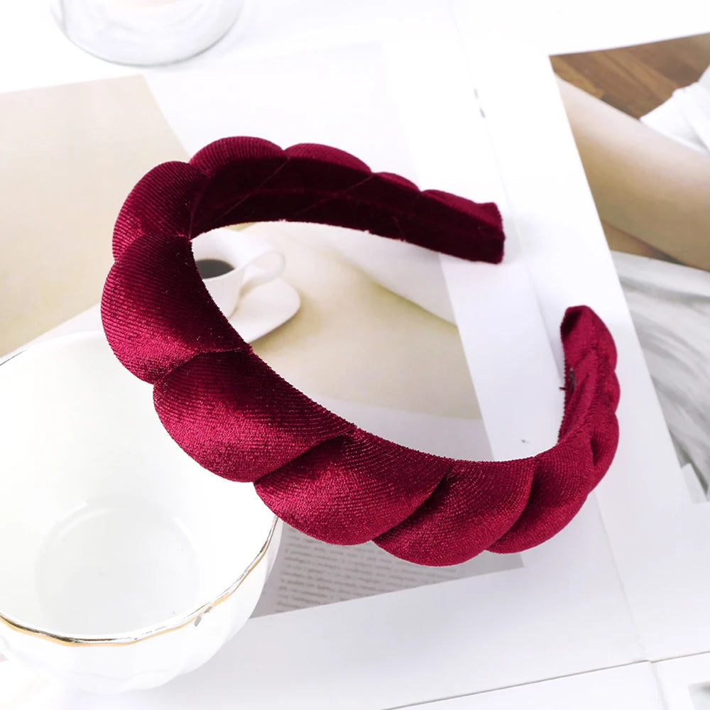 Fashion Padded Headbands for Women Wide Bezel Hairbands Thick Velvet Hair Hoop Girls Sponge Non-slip Hairband Hair Accessories BAZAARHUBO
