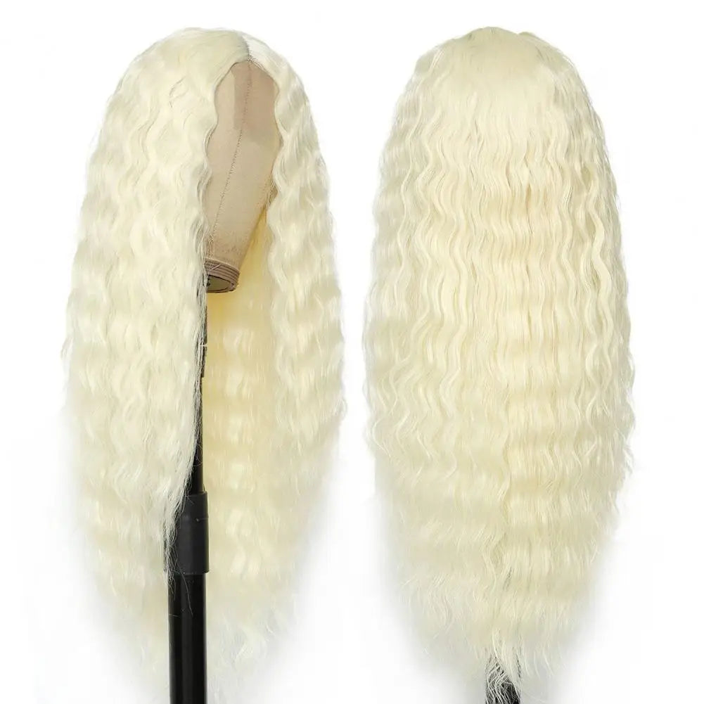 2024 Water Wave Long Curly Wig Jungle Wave Middle Split Glossy Hair Hair Extensions Human Wig African Brazilian Black Women Wig