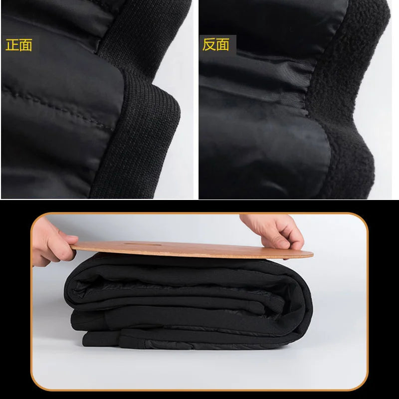 Winter Warm Windproof Pencil Pants Women Casual Oversize 4xl Slim Cotton Padded Lined Sweatpants High Waist 90cm Black Leggings